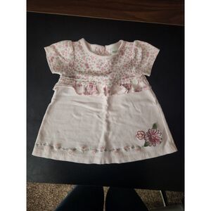 Marshall Field's Baby Girl 6M Pink Floral Embroidered Ruffle Dress